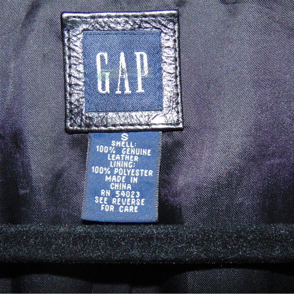 GAP Black Leather Jacket - Picture 3 of 4